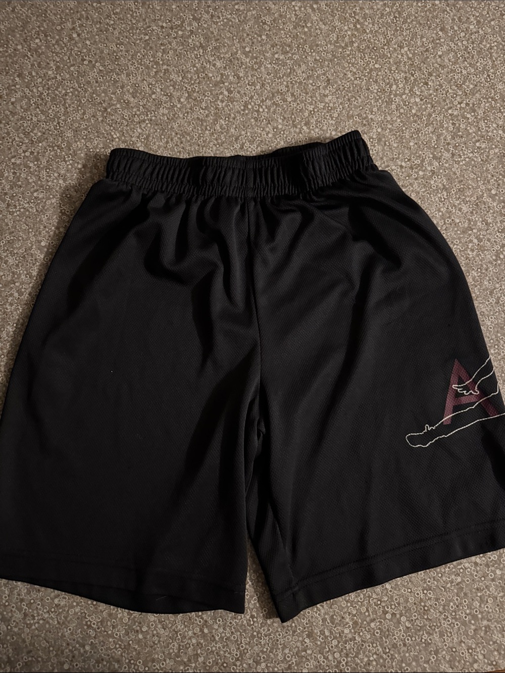 Jordan Black Athletic Mesh Shorts with Maroon Logo